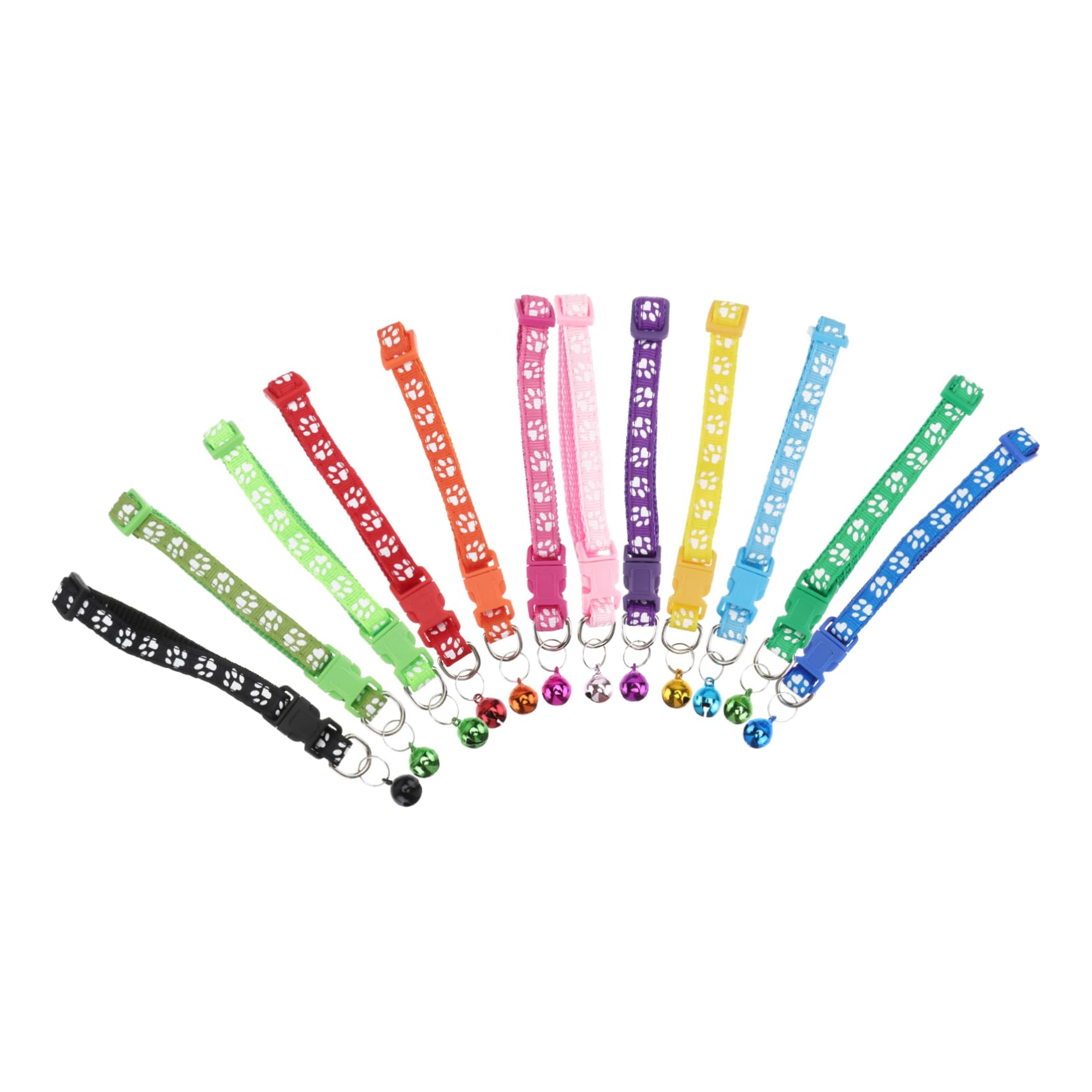 12pcs Pet Dog Collar Personalized Kitten Collar Cat Printed Collar Puppy Id Dog Bell Collar Pet Supplies Puppy Collars UK Puppy Neck Ties Bow Tie Collar Color Band Reflective