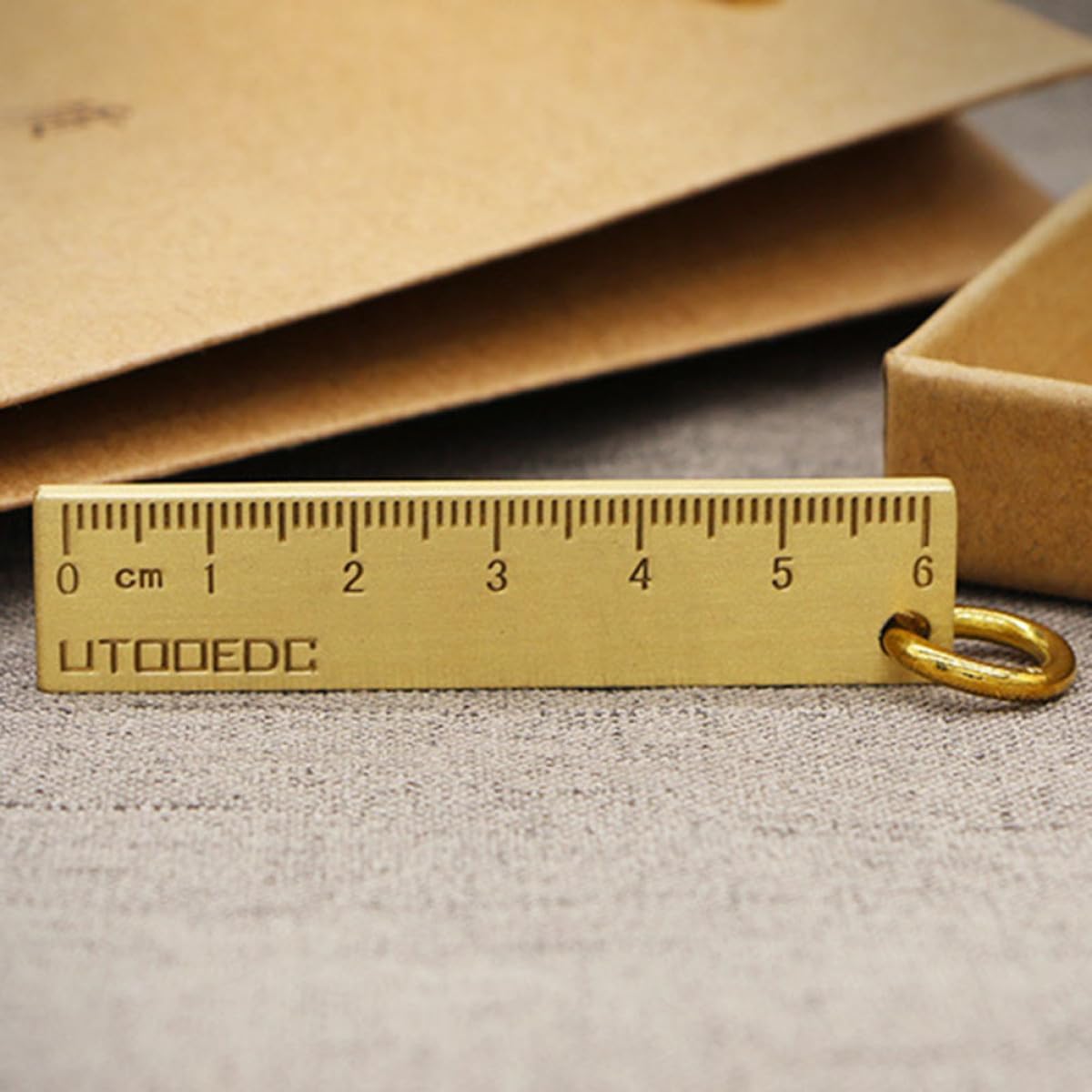 Brass Key Pendant Portable Measuring Tool for Boys with Golden Finish image 4