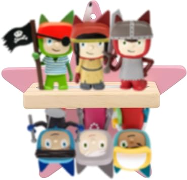 Taladad Shelf Wall Mount for Toniebox Tonie Figures Character,Star Magnetic Wooden Shelf Compatible with Tonie Audio Toniebox Starter Set