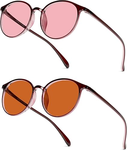 Miniatura 8 de BRADDELL Indoor FL-41 Rose & Outdoor FL-60 Brown Tinted Migraine Light Sensitivity Glasses for Fluorescent LED Glare, Photophobia and Concussion