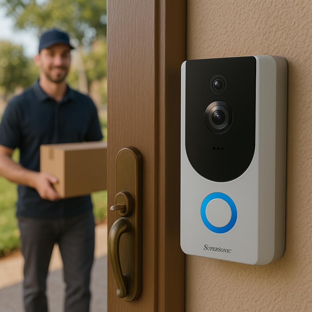 Supersonic SC-5000VD Smart WiFi Doorbell Camera detecting a person at the door