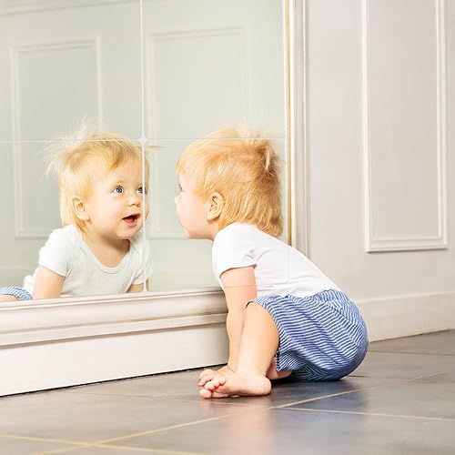 Miniatura 6 de 4 piezas de hoja de espejo de corte flexible a medida de 6 x 9 pulgadas, autoadhesivas, sin vidrio, espejo de plástico PETG