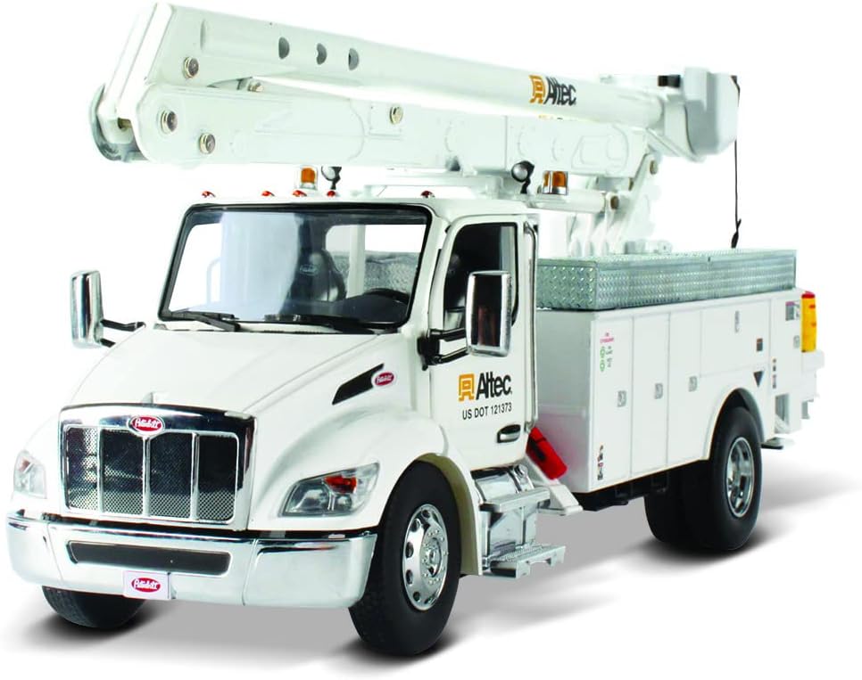 Diecast Masters 1:32 Scale Peterbilt Model 536 with Altec AA55 Aerial Service Body, White cab & White Body | Transport Series Model 71105