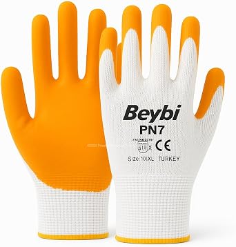 Beybi Polyester  rme Nitril Eldiven, PN7, Yar  Kaplama, A nma, Ya , Grese Dayan kl ,   G venli i Eldiveni