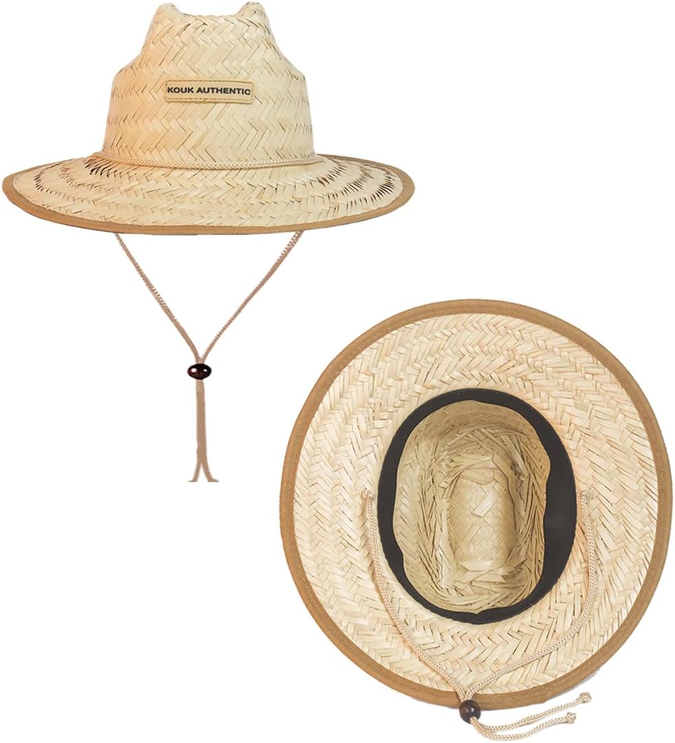 Chapéu de Palha Kids Infantil Criança Viés Bege Surf de Praia Saída Sol Verão Piscina Masculino Feminino Menino Menina Unissex Aba Larga na Moda Redondo Proteção Solar UV