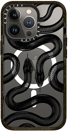 Miniatura 4 de CASETiFY Impact - Funda para iPhone 13 Pro compatible con Magsafe, color negro Kingsnake, color negro transparente