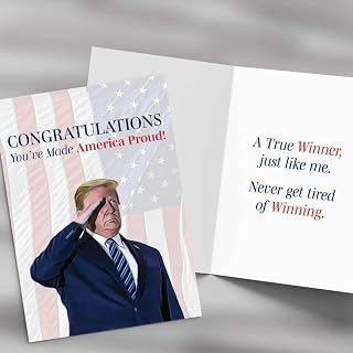 Trump Congratulations Card – Hilarious Political Greeting for Patriots, MAGA Fans & Conservatives – Funny Gift for Him or Her – 5x7 with Envelope
