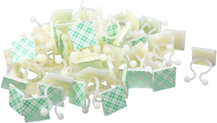 uxcell 66 Pcs White Nylon Self-Adhesive Twist Locks Holder Cable Tie Clips