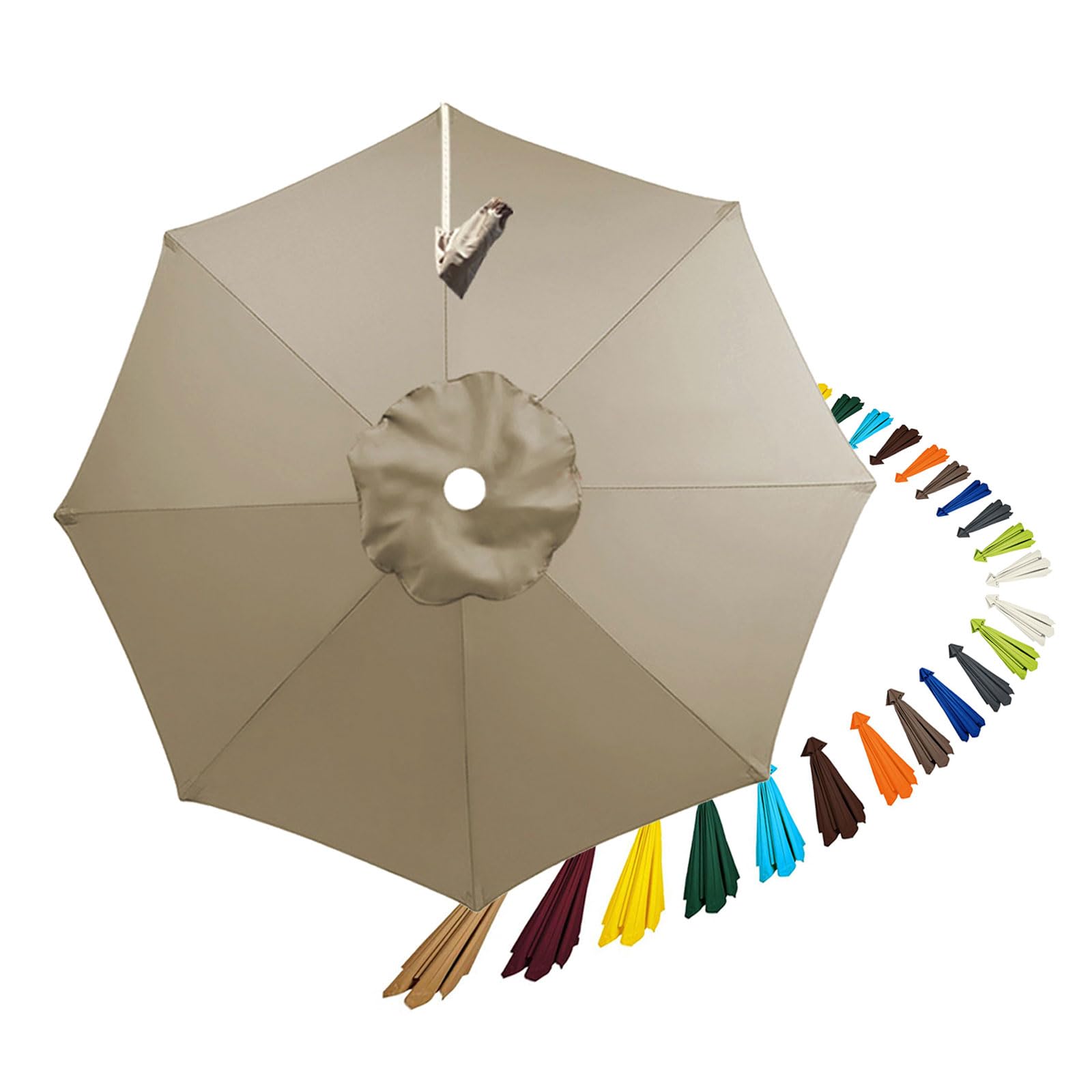 3.35m Toile de rechange pour parasol déporté ronde 8 baleines