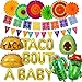 26 PCS Taco Bout a Baby Decoration, Fiesta Baby Shower Decorations Include Taco Bout a Baby Balloons Paper Fans Fiesta Banner Cactus Avocado Foil Balloons for Taco Bout a Baby Shower Decorations