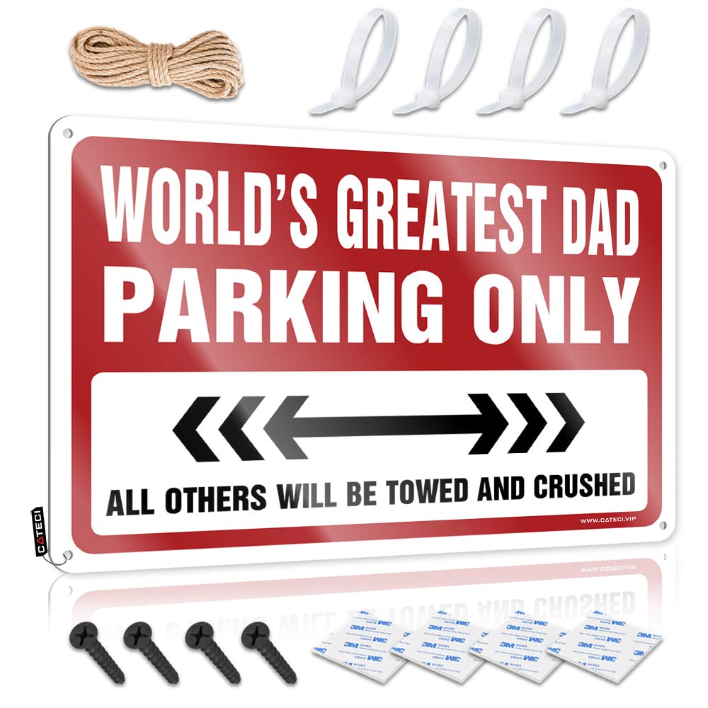 KRAZMURONGD Funny Kitchen Signs Funny Beer Sign World'S Greatest Dad Parking Only Tin Sign(30X40CM)