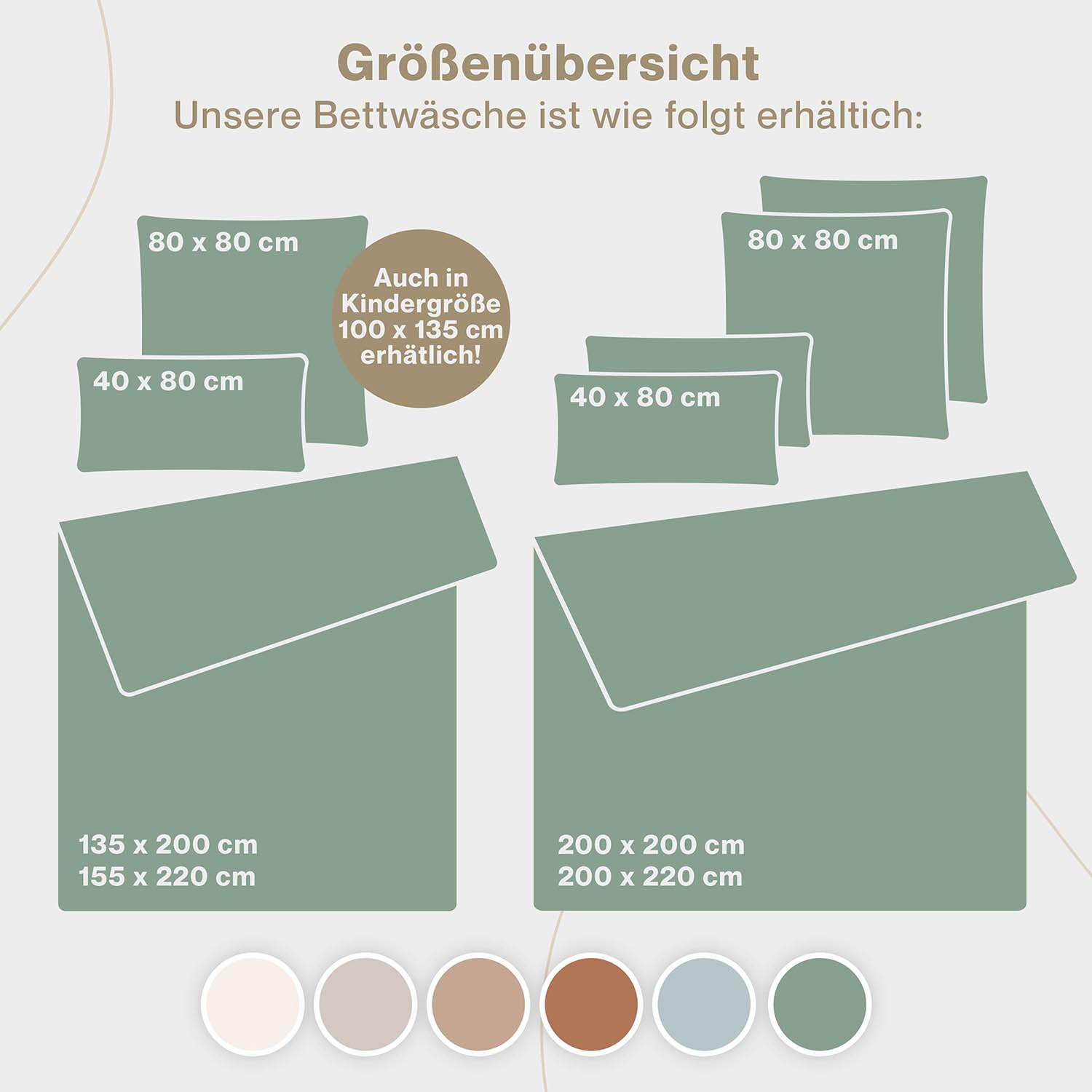 Blumtal Musselin Bettwäsche 135x200 cm + 80x80 cm - Oeko-TEX zert. Bettwäsche 135x200 Musselin aus 100% Baumwolle - extra weiches Bettwäsche-Set waschbar bei 40 °C - Sommerbettwäsche Grün