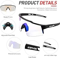 Vista 4 de KAPVOE Gafas de ciclismo fotocromáticas MTB Gafas de sol transparentes para bicicleta de montaña, gafas de transición, deportes de béisbol y correr