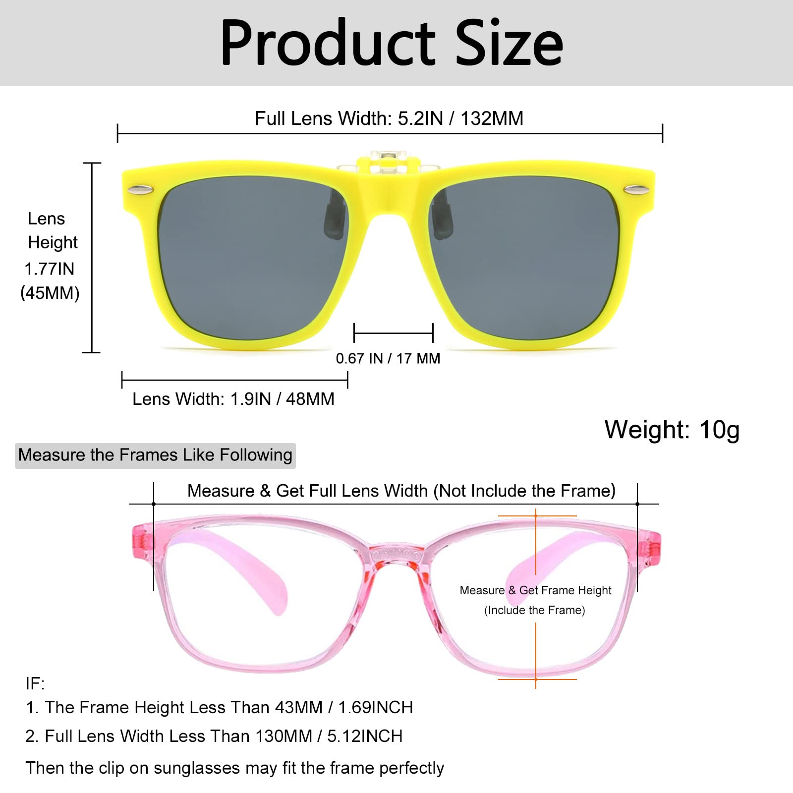 Long Keeper Kids Clip On Sunglasses Polarised Children Junior Clip-on Sunglasses over Prescription Glasses UV Protection Flip Up Sunglasses for Boys Girls - Image 2