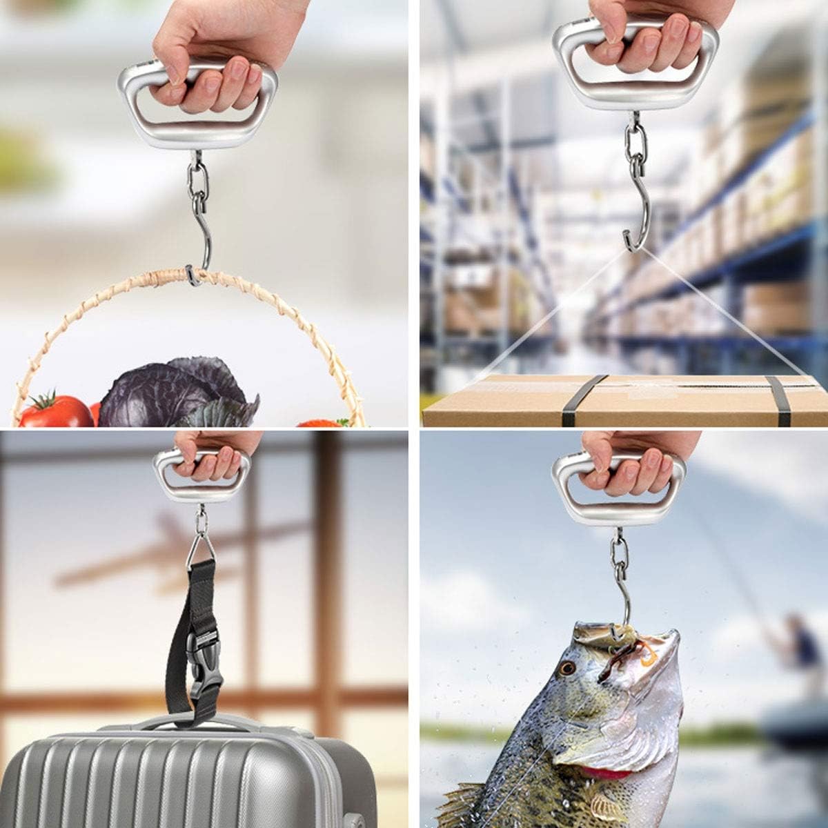 Bilancia for bagagli portatile Bilancia elettronica digitale di precisione Confezione da viaggio da 50 kg Bilancia da pesca Bilance