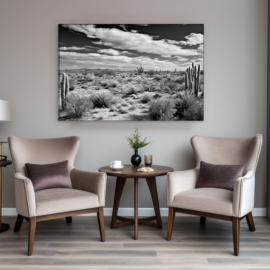 Canvas for Living room. Whispers from the Wilderness: Embracing Solitude in a Desert Expanse, 27 x 18 inch Canvas Wall Art - Modern Home Decor - 69x46 cm (27x18 inch)