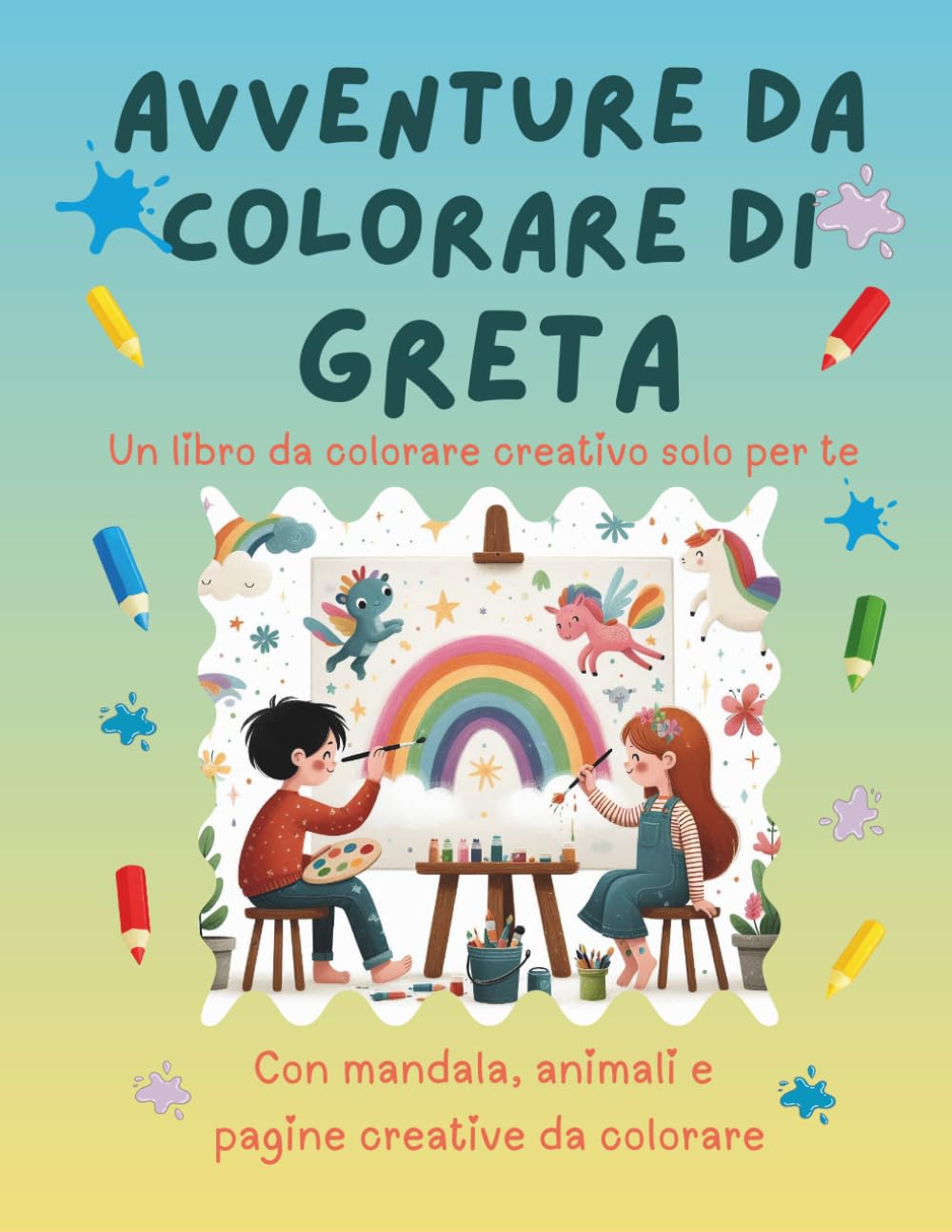 Avventure da colorare di Greta – libro da colorare personalizzato: Libro per bambini con animali, natura, mandala e pagine interattive | 32 pagine di ... Greta (Avventure da colorare personalizzate)