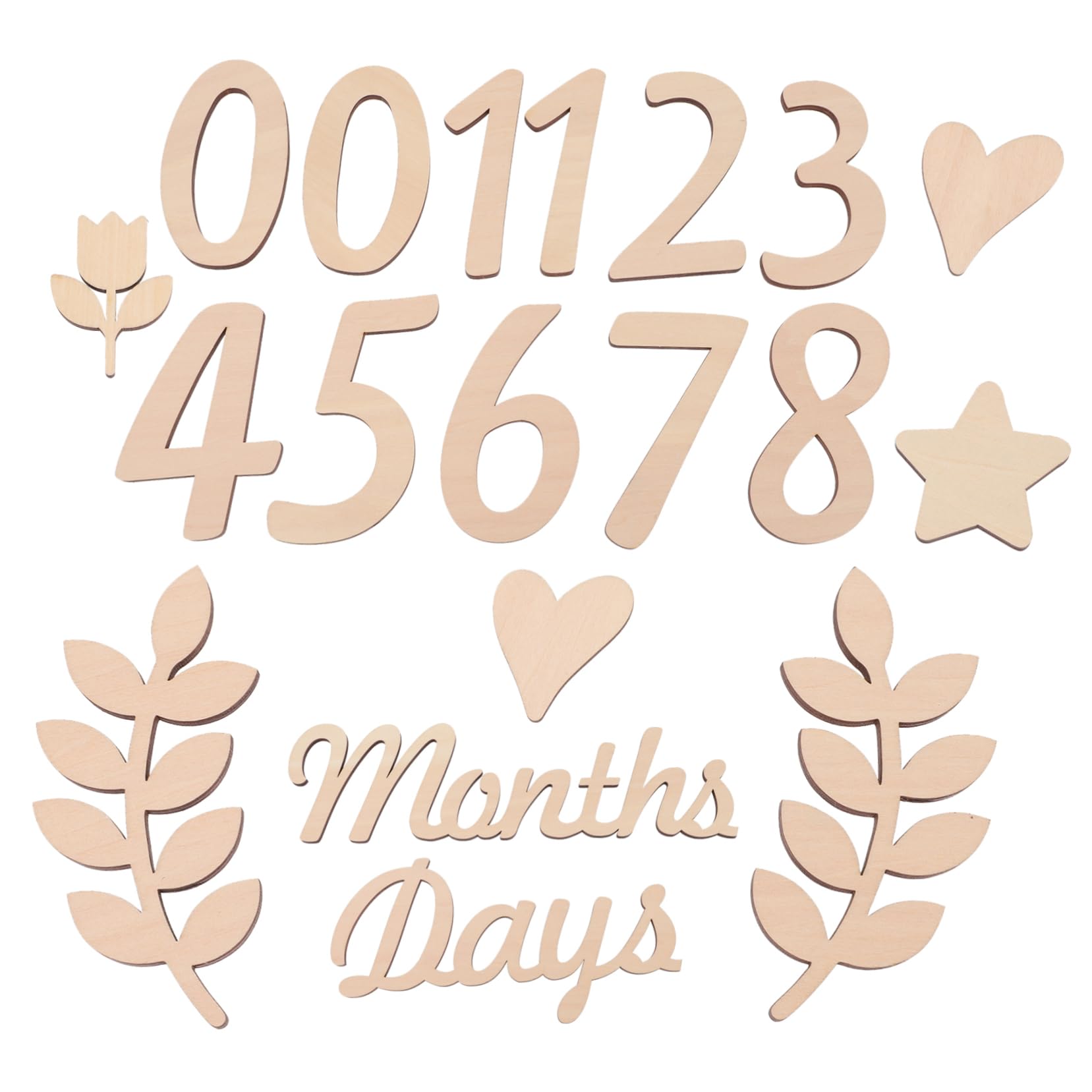 RORPOIR Unique Baby Milestone Numbers Sign Wooden Monthly Sign for Baby Shower