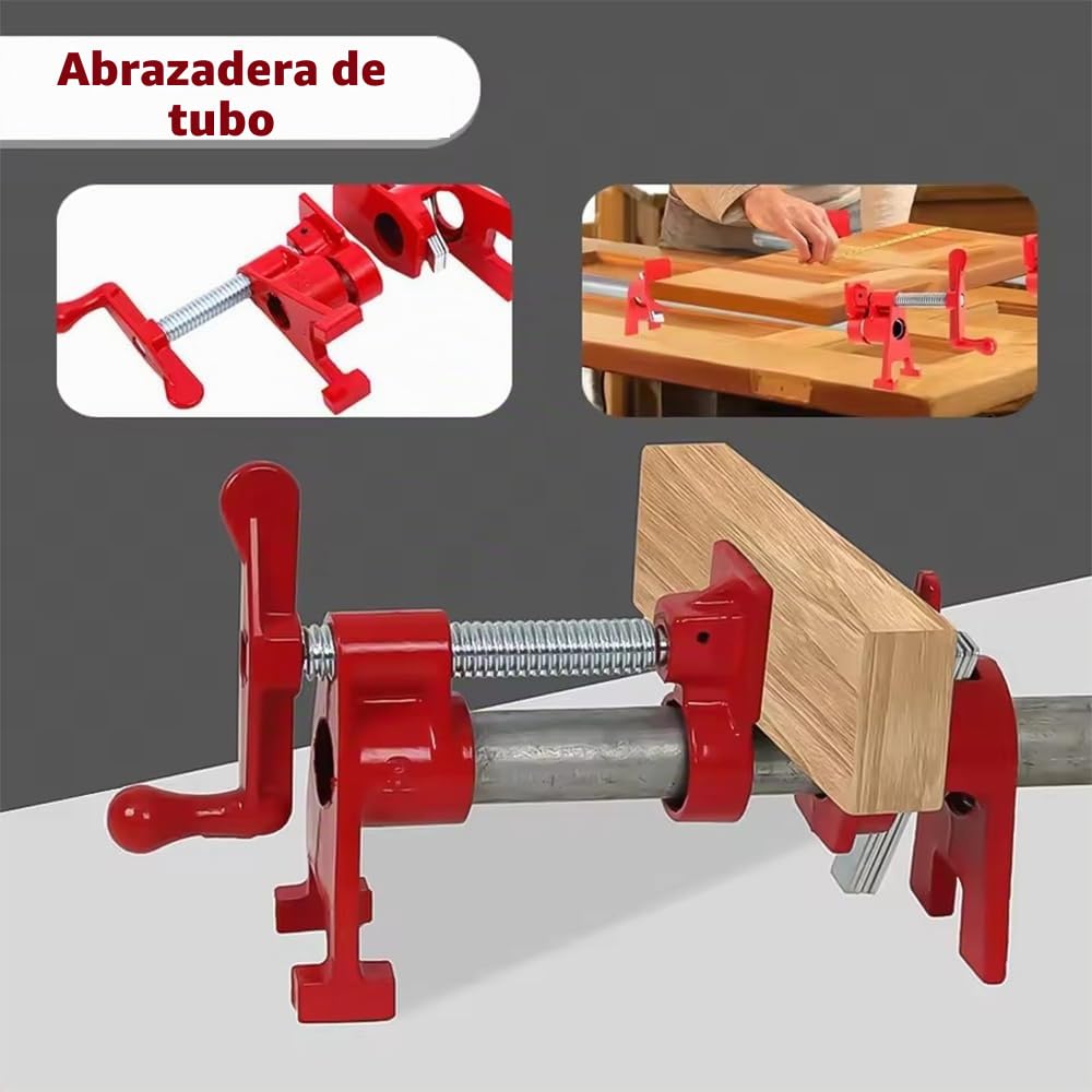 NEWFUN 4 Piezas Abrazadera de Tubo para Carpintería, 3/4 '' Juego de Abrazaderas de Metal de Madera, Abrazadera de liberación Rápida para Trabajar Madera, Mangueras, Tubos y Cables