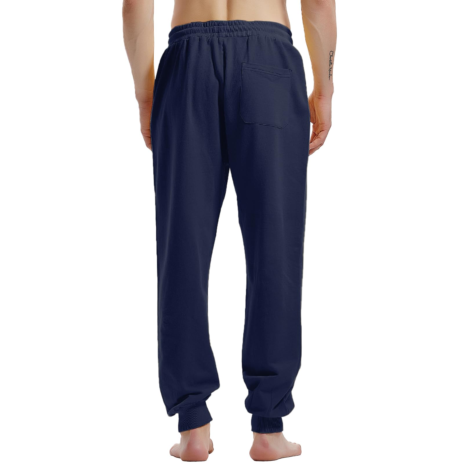 Amy Coulee Herren Jogginghose Baumwolle Jogginghose mit Taschen, Fitness-Freizeithose mit Kordelzug
