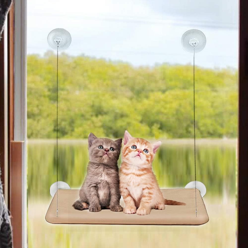 JOCHA Cat Window Perch Hammock Bed for Indoor Cats Kitty Space Saving Safety Heavy Duty Durable Sturdy Hold Weighted Up to 30 lbs Window…