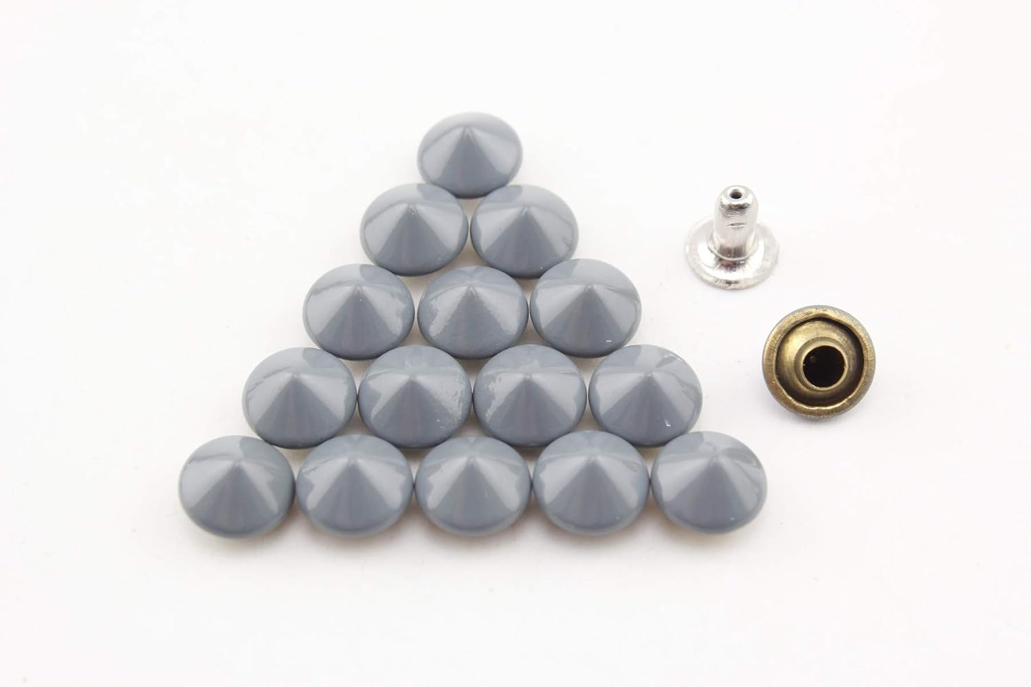 Cone Rivet 5/16" / 7mm x 4mm Copper Bullet Rivet Spike, Purse Rivets Studs for Leather Bag Making Clothing Shoes Gray AT53G