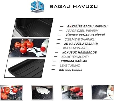 Rizline Ford Focus 3 Hb 2011-2014 ile uyumlu 3D Bagaj Havuzu