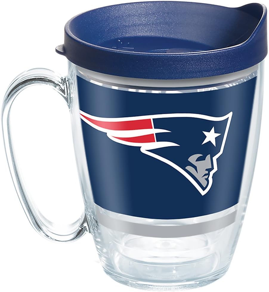 Tervis Made in USA Double Walled NFL New England Patriots Insulated Tumbler Cup Keeps Drinks Cold & Hot, 16oz Mug, Legend