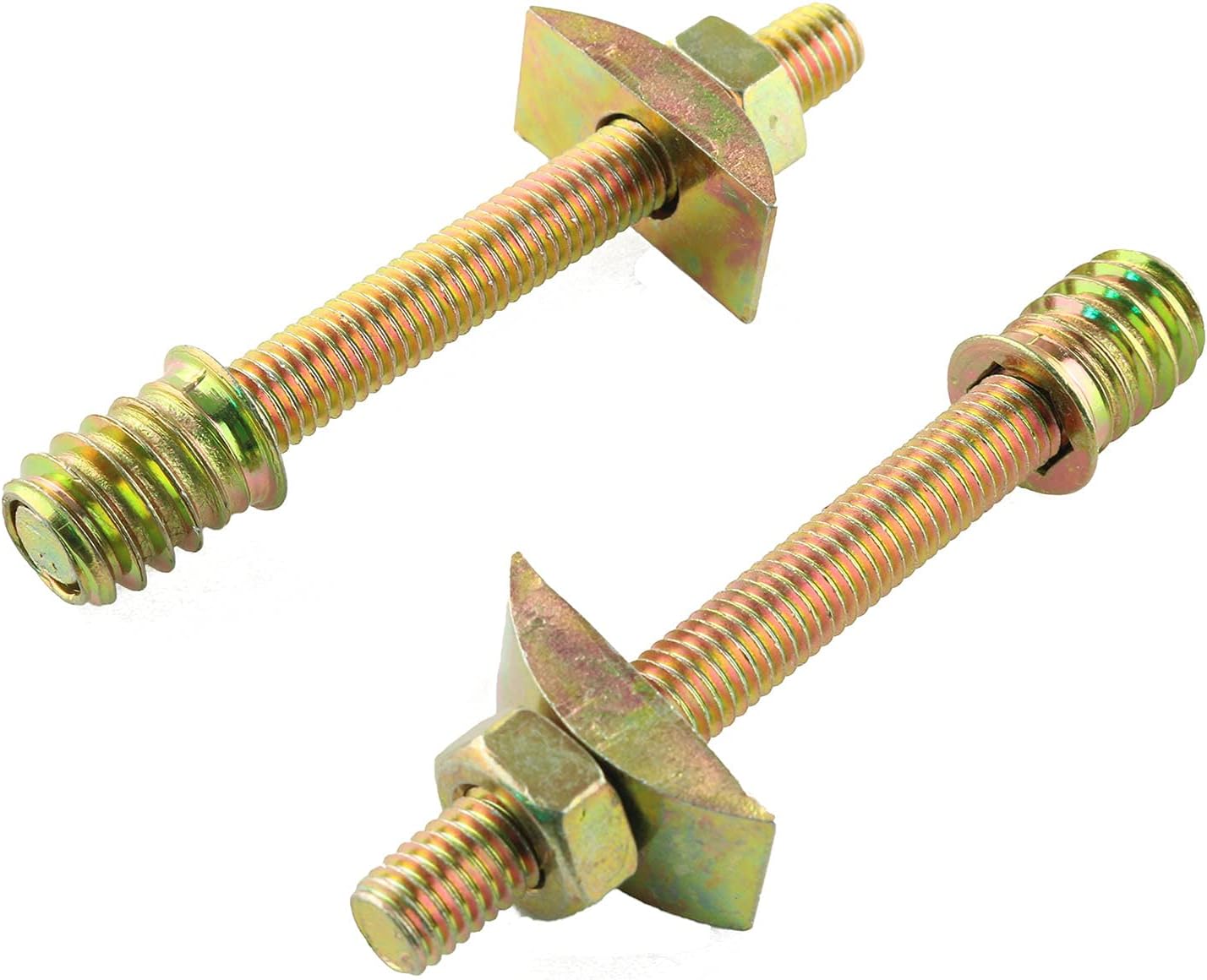 RLECS 8pcs Threaded Rod Connectors Kit 4 in 1 Metal Furniture Connecting Fittings with Semilunar Connector M8 Half-Moon Nut