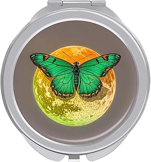 Sun and Moon Green Moth Compact Mirror Makeup...