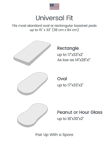 Miniatura 21 de TotAha Jungle Animal Cradle Sheets Fitted 18 x 36, Buttery Soft Bassinet Fitted Sheets 2 Pack Universal for Oval, Rectangle Hourglass Bassinet