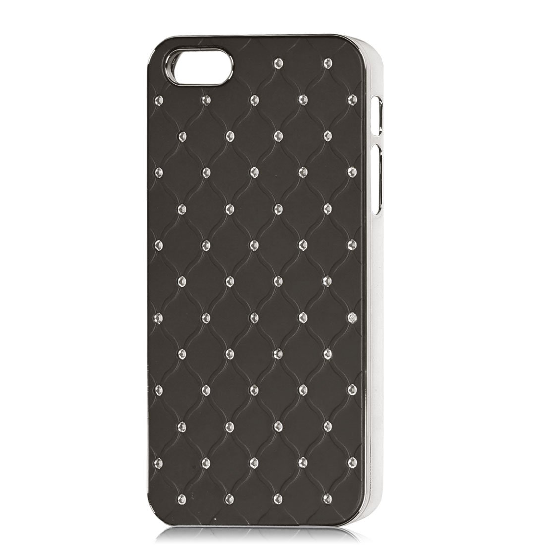 Ruilogod Coffee Color Faux Crystal Rombos Pattern Back Case for 5 5G