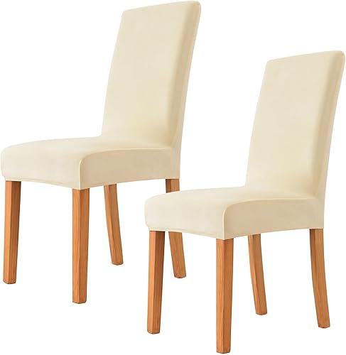 Miniatura 8 de Velvet Dining Chair Covers Set of 6, Soft Dining Room Chair Covers Removable Washable Dining Chair Slipcovers for Kitchen Hotel-Dark Brown-6 Pack