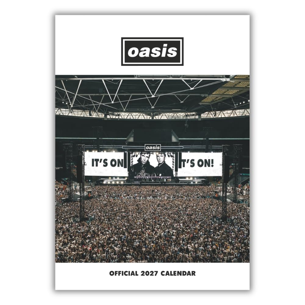 Oasis 2027 A3 Wall Calendar Official Licensed Britpop Band Calendar, Large A3 Format, Monthly Grid Layout, Iconic Band & Album Photography, Gift for Oasis Fans