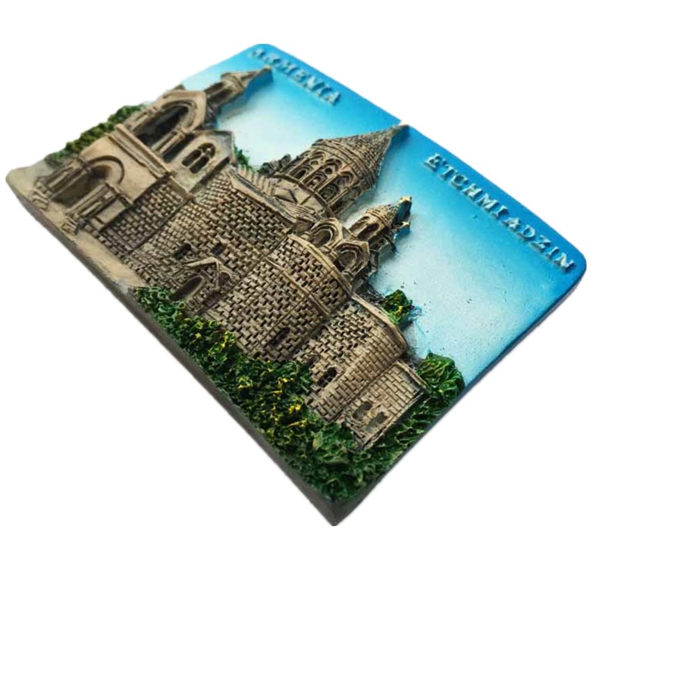 Muyu Magnet 3D Etchmiadzin Cathedral Armenia Souvenir Fridge Magnet,Home & Kitchen Decoration Craft,Armenia Refrigerator Magnet