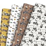Pineraap Motorcycle Wrapping Paper 12 Sheets Vintage Retro Motorcycle Themed Gift Wrap for Men,Fathers,Motorcycle Lovers,20'×28'