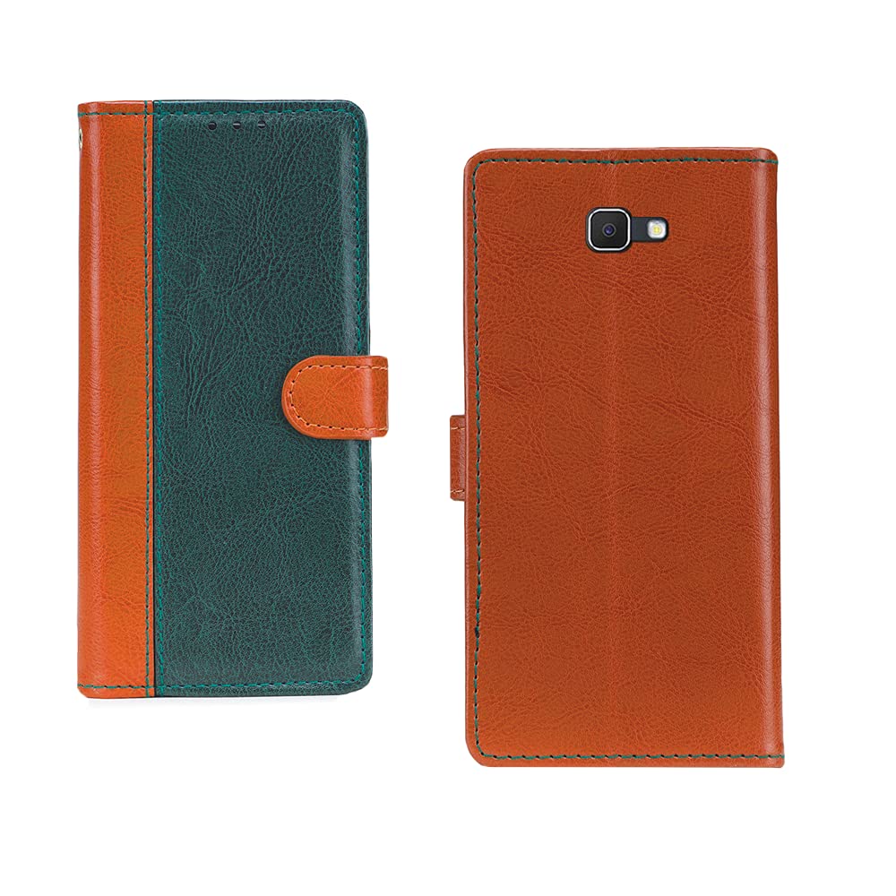 Inktree Samsung Galaxy J7 Prime Case | Premium Leather Finish | with Card Pockets | Wallet Stand |Complete Protection Cover for Samsung Galaxy J7 Prime - Camel and Green (B094RC3KK8) Amazon Price History, Amazon Price Tracker
