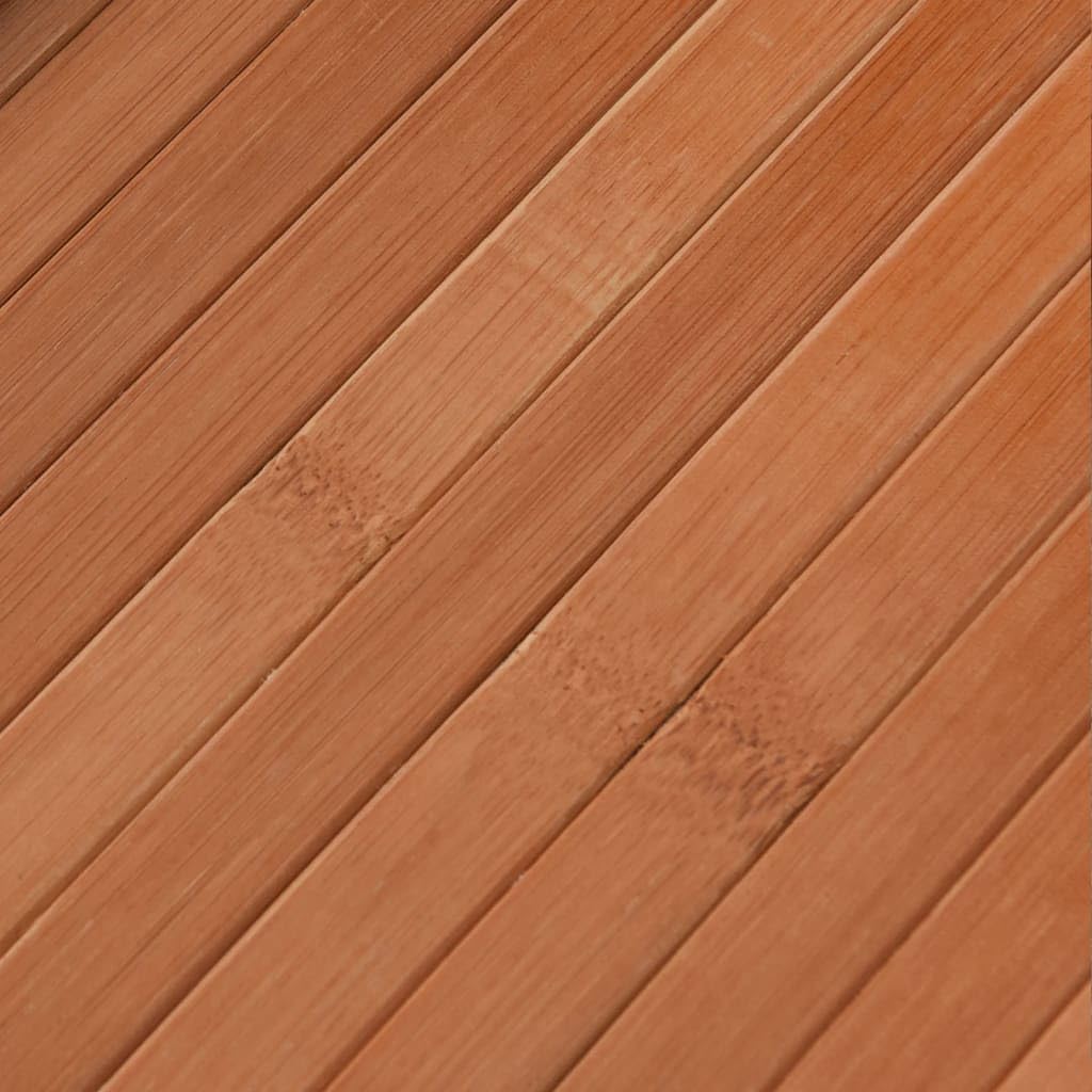 Alfombra rectangular marrón 80 x 500 cm de bambú - Alfombra de bambú antideslizante - Alfombra de bambú para cocina y baño