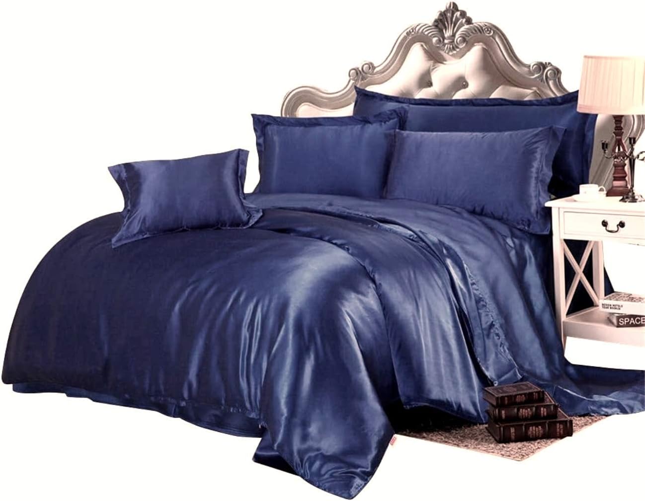 RU Bedding Oversized King Comforter Set 7 Piece Satin