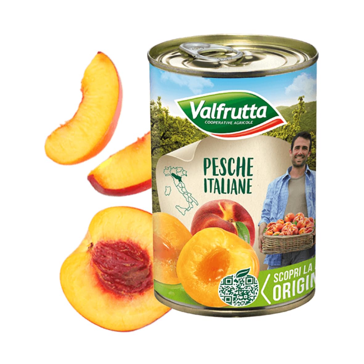 Frutta Valfrutta Pesche Italiane allo Sciroppo 12 da 411 gr