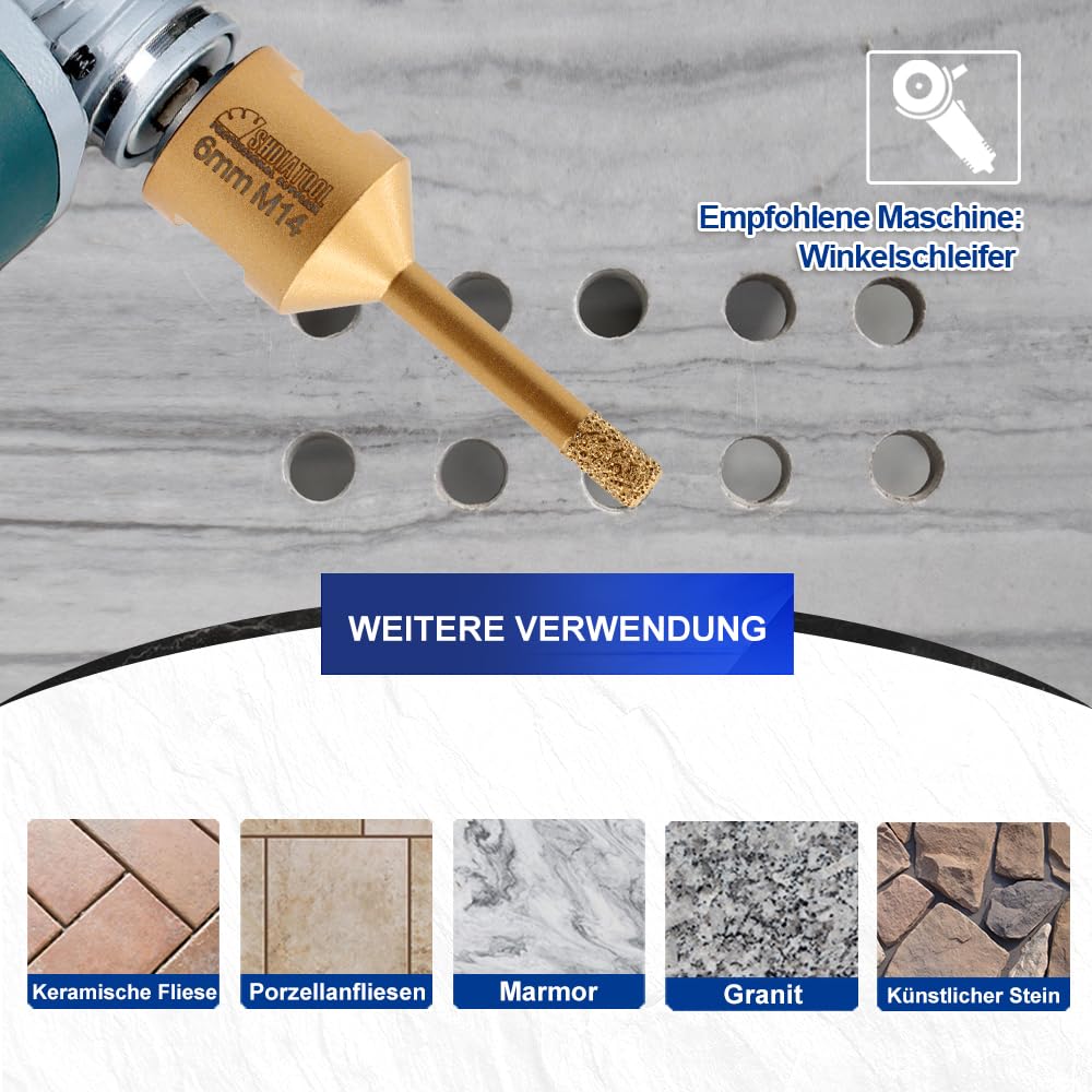 Rubi 50938 4-delige diamantborenset voor droogboren incl. adapter - 6-8
