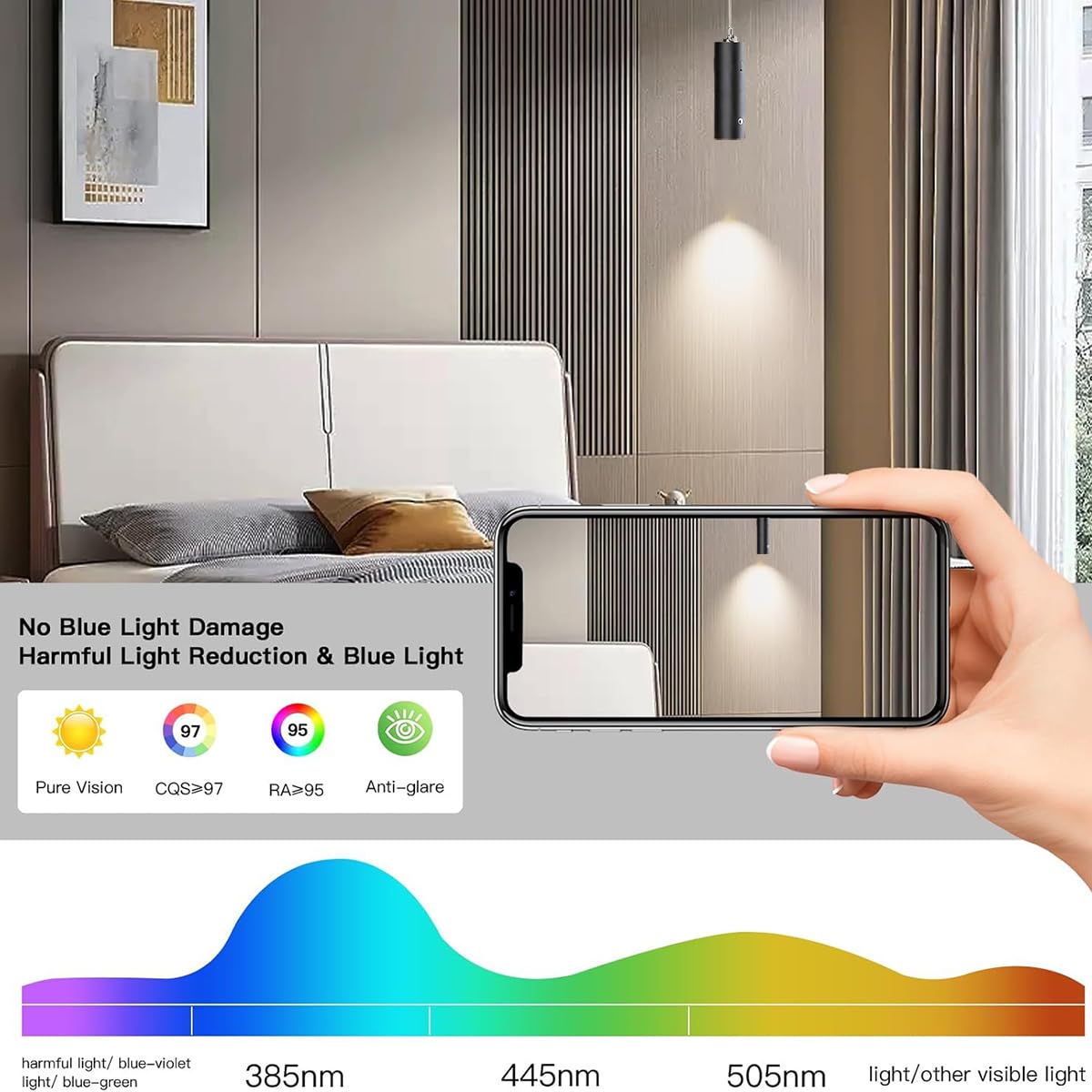 2 Stück Akku Pendelleuchte Schwarz LED Hängelampe Touch Dimmbar 3000K Warmweiß Hängeleuchte Modern Zylinder Pendellampe Batteriebetriebene, Höhenverstellbar, für Nachttisch Schlafzimmer Küche, 11cm