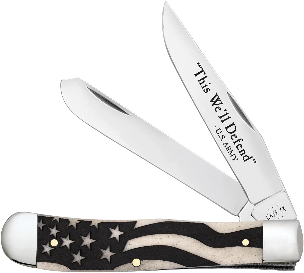 Case XX Knives U.S. Army Trapper 15053 Smooth Natural Bone Stainless Steel Pocket Knife