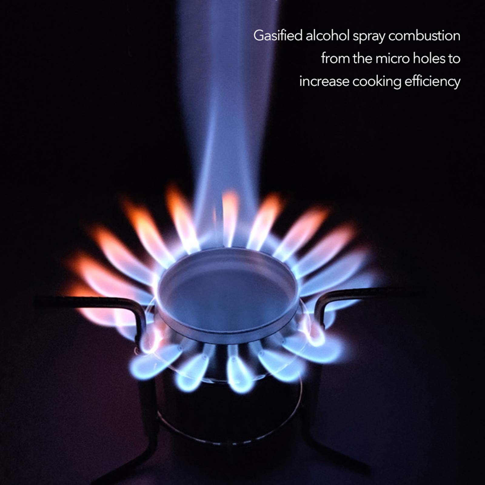Réchaud de Camping à Alcool, réchaud Liquide Pliant ultraléger en Acier Inoxydable avec Support de Support pour Camping, Pique-Nique, Barbecue, Cuisson