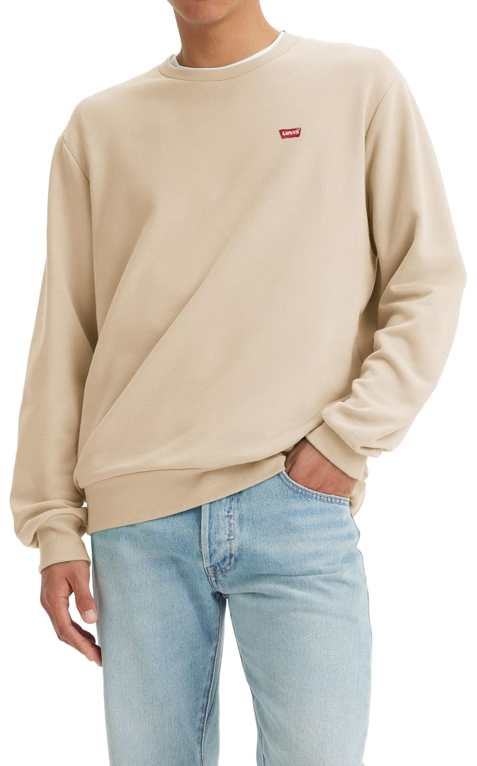 Levi's The Original Hm Crew Fog French Terry, Fog, Small