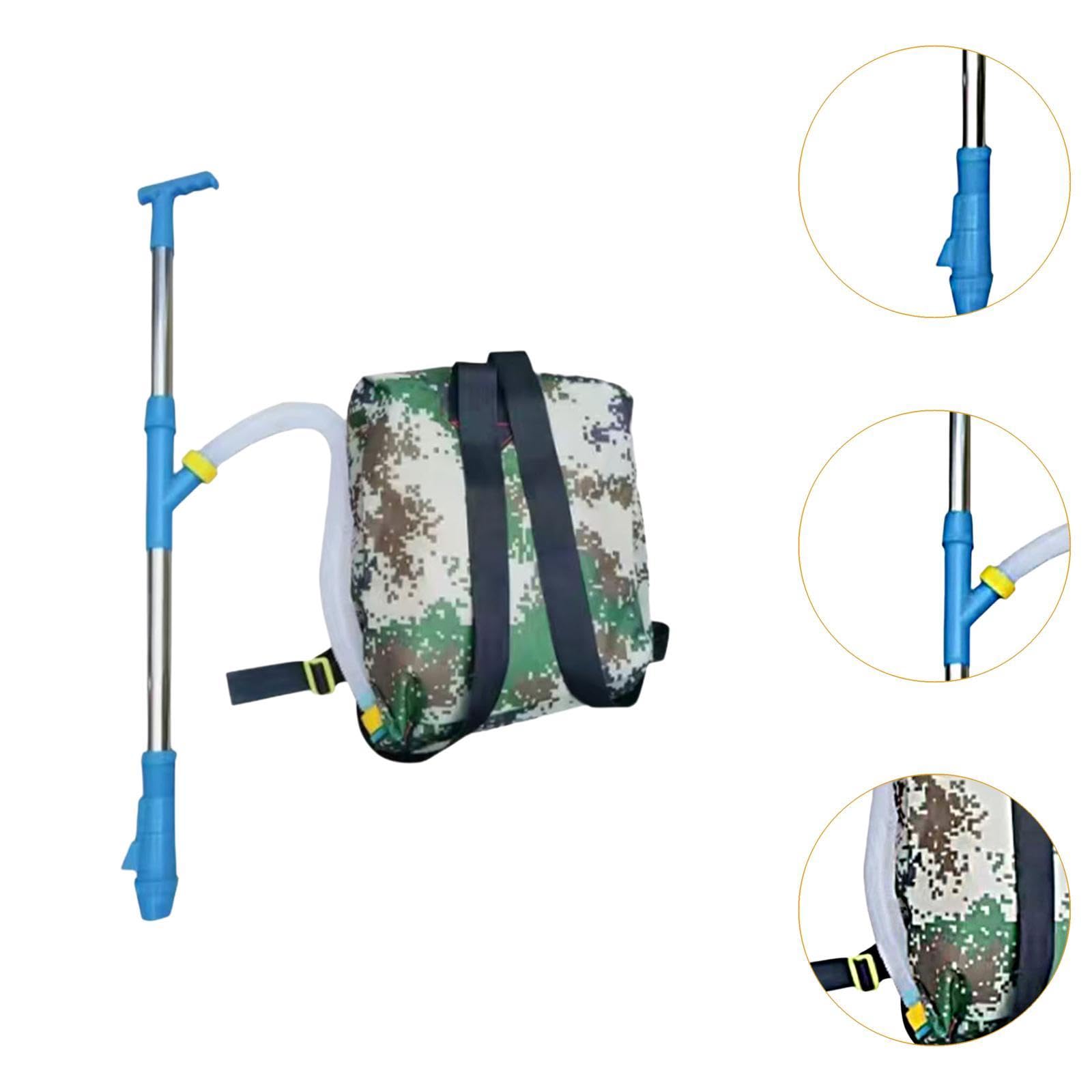 perfk Épandeur d'engrais granulaire portatif, Sac à Dos, Distributeur d'engrais de Jardinage pour légumes de maïs, Acier Inoxydable Bleu