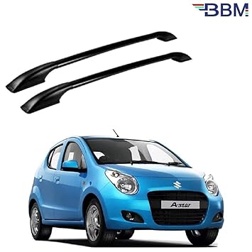 BBM Car Sporty Look Roof Rails Full Black Comes with Durable Material & Adhesive Tape for Maruti Suzuki A-Star - Year 2009 2010 2011 2012 2013