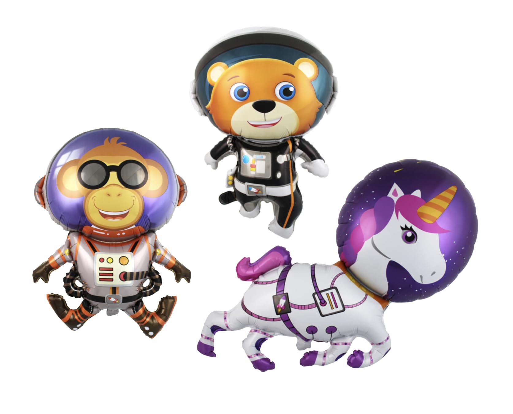 Space Monkey Foil Balloon, 80cm (2 pack), Gold - Image 3