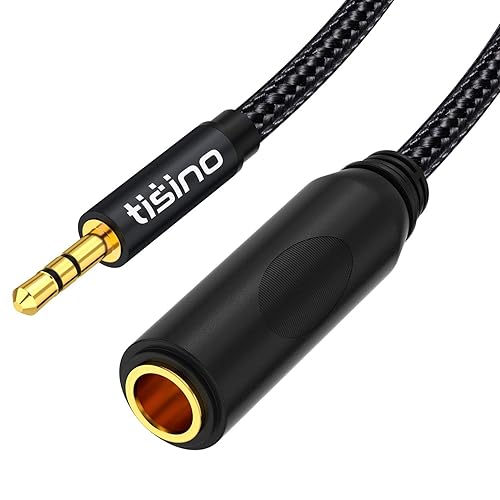 Tisino Adaptador de 14 a 0.138 in, adaptador de audio estéreo hembra de 14 a 18 pulgadas macho para auriculares, amplificadores, guitarra,