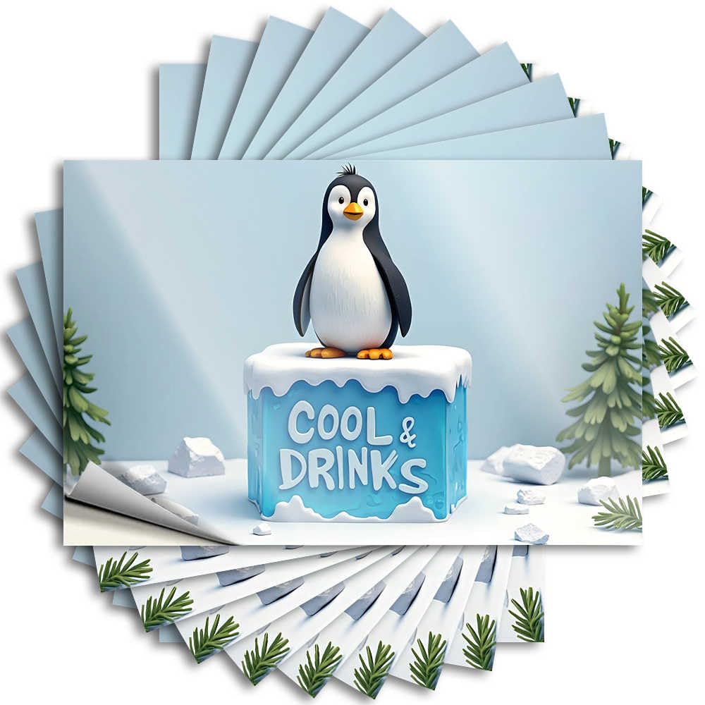 Quote Coastal Rv Bathroom Accessories Hard Chilly Penguin Welcomes You to Cool & Drinks! - No Residue Decals for Inside(12X18CM)